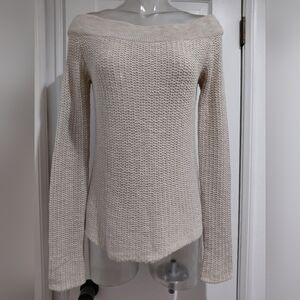 James Perse Off-Shoulder Sweater in Beige
